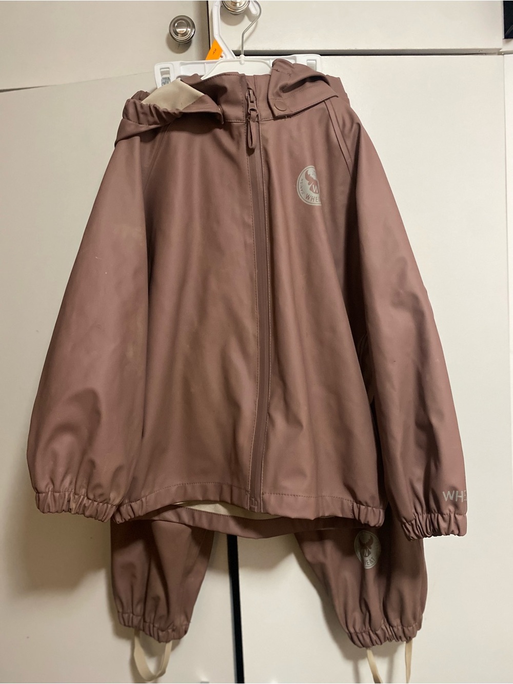 Kids' Waterproof Hooded Raincoat - Dusty Mauve